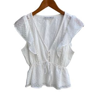 Abercrombie & Fitch White Blouse Lace Top Size XS